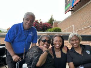 A group of people posing for the camera.