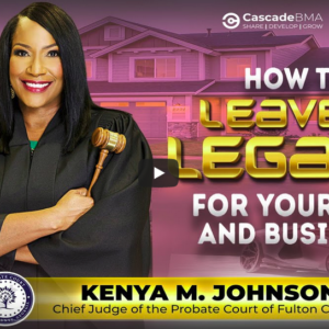 A woman holding a gavel in front of a judge.