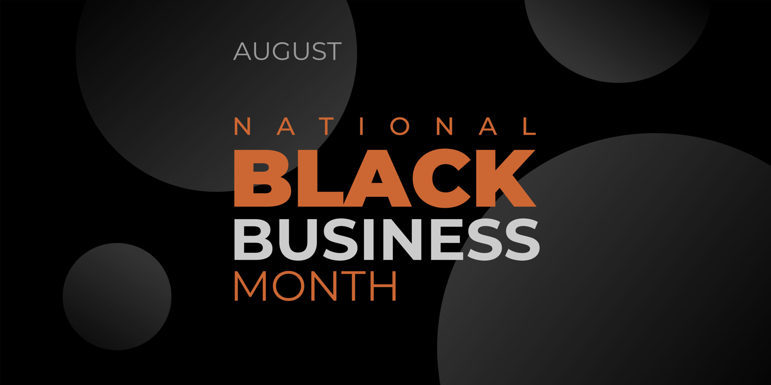 A black business month logo with the words " august national black business month ".